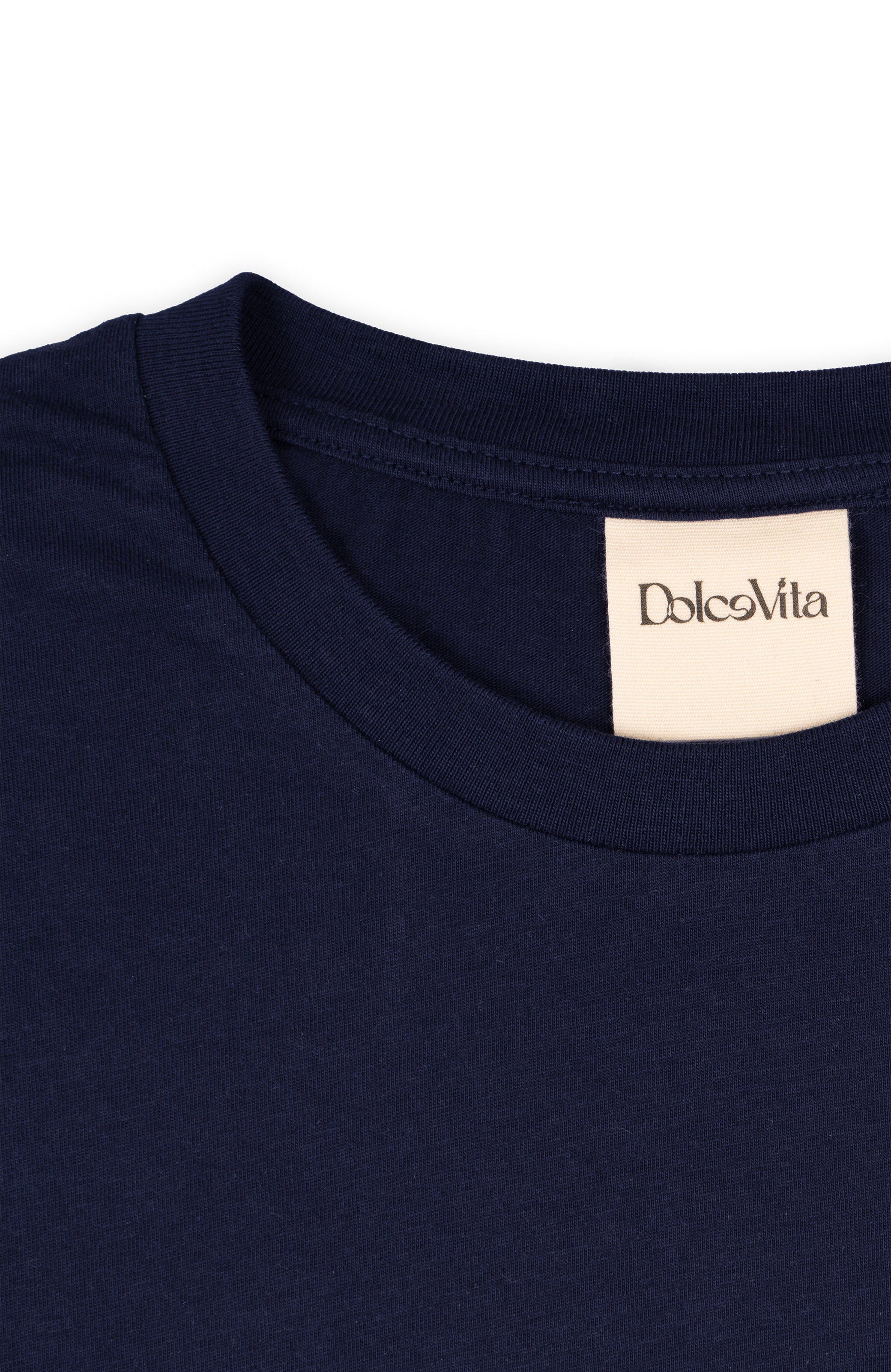 T-shirt Dolce Vita French Navy avec étiquette en cotton naturel