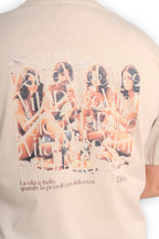 Détail de l'illustration haute définition au dos du t-shirt La Vita è Bella