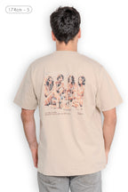 Vue arrière du t-shirt La Vita è Bella en coton bio avec illustration haute définition