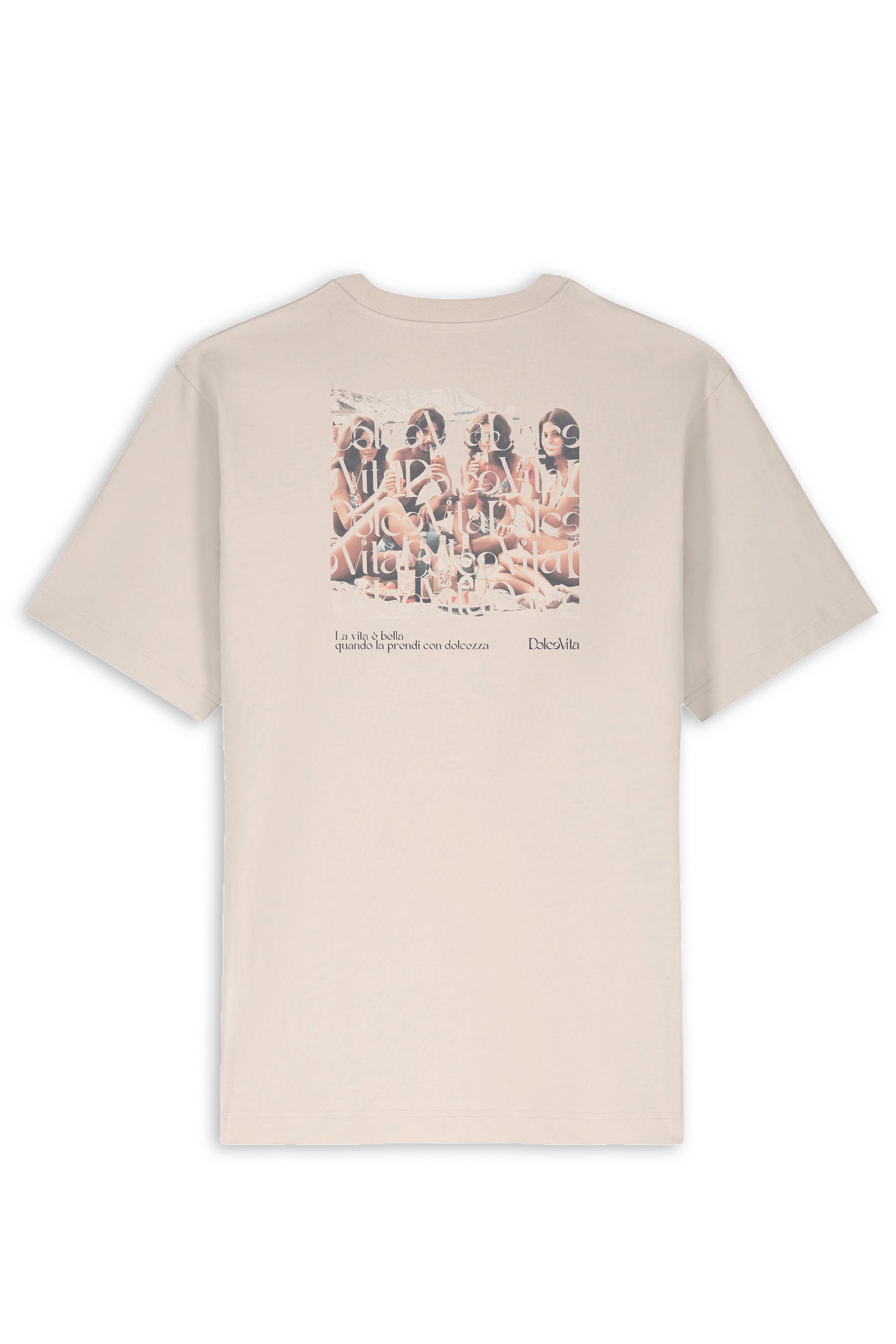 Mockup arrière du t-shirt La Vita è Bella - Collection Dolce Vita